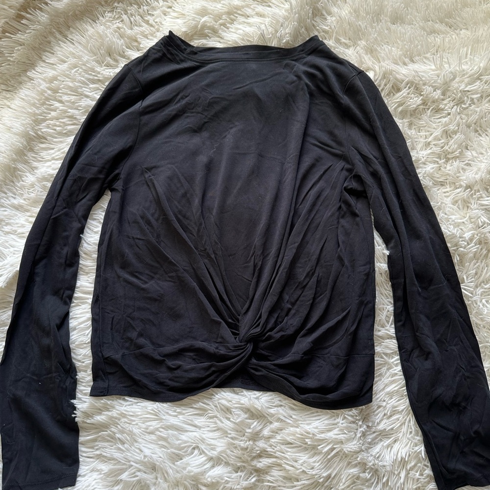 JoyLab Black Twist Front Blouse